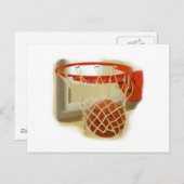 バスケットボールがゴールに吸い込まれる瞬間 ポストカード (正面/裏面)