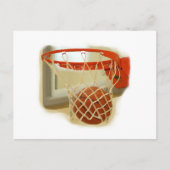 バスケットボールがゴールに吸い込まれる瞬間 ポストカード (正面)