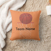 バスケットボールがフープネットで行く，ピロー クッション (ブランケット)