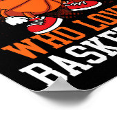 バスケットボールが大好きな少年 – 選手のバスケ ポスター (角)