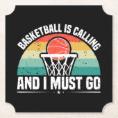 バスケットボールが電話で行かねばならない ペーパーコースター (正面)