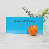 バスケットボールが青空でハッピー·ファザーズ·デー サンキューカード (スタンド正面)
