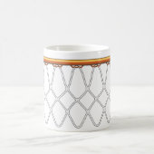 バスケットボールたがのNet_blackの輪郭 コーヒーマグカップ (中央)