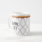 バスケットボールたがのNet_blackのoutline_Dunkそれ! コーヒーマグカップ (正面左)