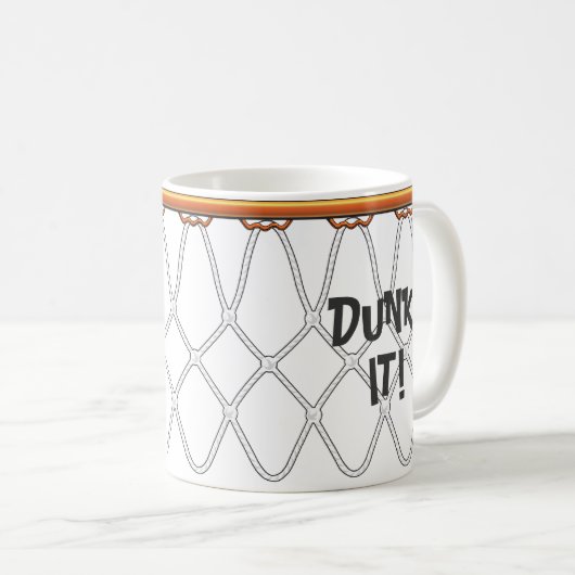 バスケットボールたがのNet_blackのoutline_Dunkそれ! コーヒーマグカップ (正面右)