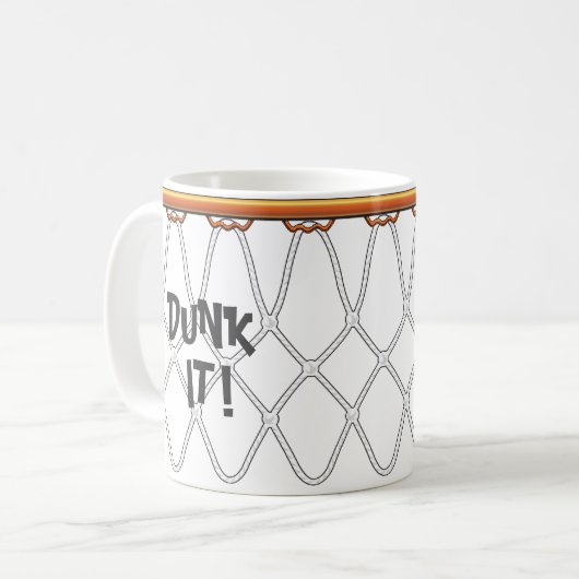 バスケットボールたがのNet_blackのoutline_Dunkそれ! コーヒーマグカップ (正面左)