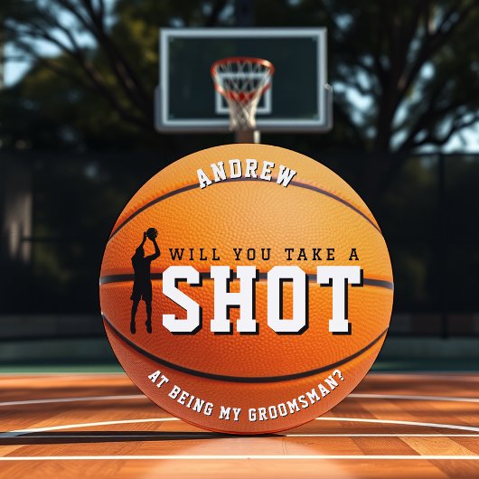 バスケットボールで花婿介添人へのプロポーズ Take a Shot