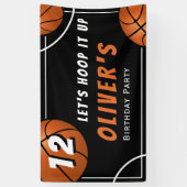 バスケットボールで遊ぼう スポーツ キッズ誕生日パーティー 横断幕 (縦)