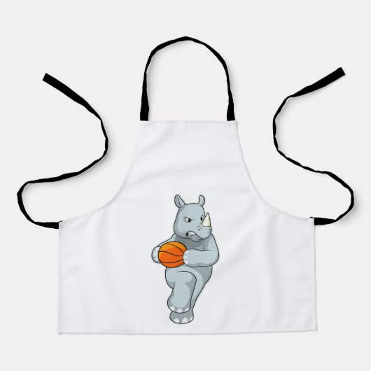 バスケットボールでRhinoをバスケットボール選手として エプロン (正面)