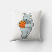 バスケットボールでRhinoをバスケットボール選手として クッション (裏面)