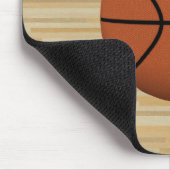 バスケットボールとウッドコートの背景：マウスパッド マウスパッド (コーナー)