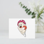 バスケットボールとキノコのスポーツ ポストカード (スタンド正面)