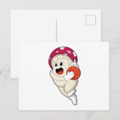 バスケットボールとキノコのスポーツ ポストカード (正面/裏面)