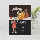 バスケットボールとゴースト ハロウィン 招待状 (スタンド正面)