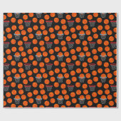 バスケットボールとバスケスポーツパターン ラッピングペーパー (フラット)