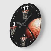 バスケットボールとバスケットの壁時計 ラージ壁時計 (傾斜)