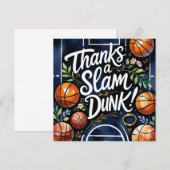 バスケットボールとボール　スラムダンクウェディングに感謝 サンキューカード (正面/裏面)