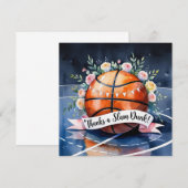 バスケットボールとボール スラムダンクウェディングに感謝 サンキューカード (正面/裏面)