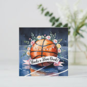 バスケットボールとボール スラムダンクウェディングに感謝 サンキューカード (スタンド正面)