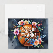 バスケットボールとボール 感謝のスラムダンク ウェディング ポストカード (正面/裏面)