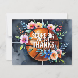 バスケットボールとボール 感謝のスラムダンク ウェディング ポストカード