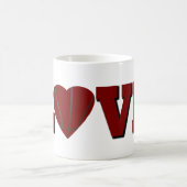 バスケットボールと赤いハート コーヒーマグカップ (中央)