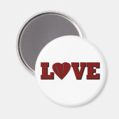 バスケットボールと赤いハート マグネット (正面/裏面)