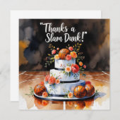 バスケットボールにお菓子と花 サンキューカード (正面/裏面)