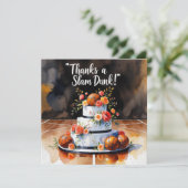 バスケットボールにお菓子と花 サンキューカード (スタンド正面)