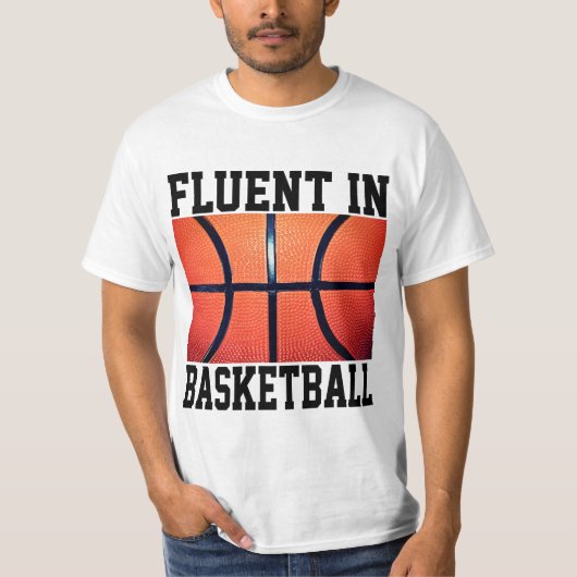 バスケットボールに堪能でおもしろいある Tシャツ (正面)