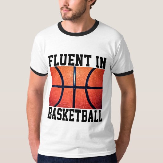 バスケットボールに堪能でおもしろいある Tシャツ (正面)