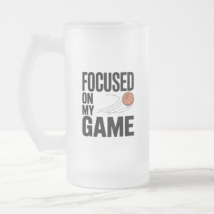 バスケットボールに焦点を当てた曇りガラスのマグカップ フロストグラスビールジョッキ