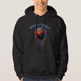 バスケットボールに虹色のペイントが滴るデザイン グラフィックTシャツ パーカ