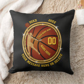 バスケットボールのためのパーソナライズな年長夜ギフト クッション (ブランケット)