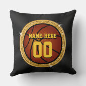 バスケットボールのためのパーソナライズな年長夜ギフト クッション (裏面)