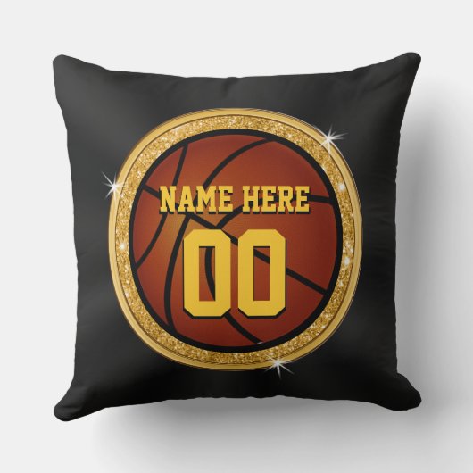 バスケットボールのためのパーソナライズな年長夜ギフト クッション (裏面)