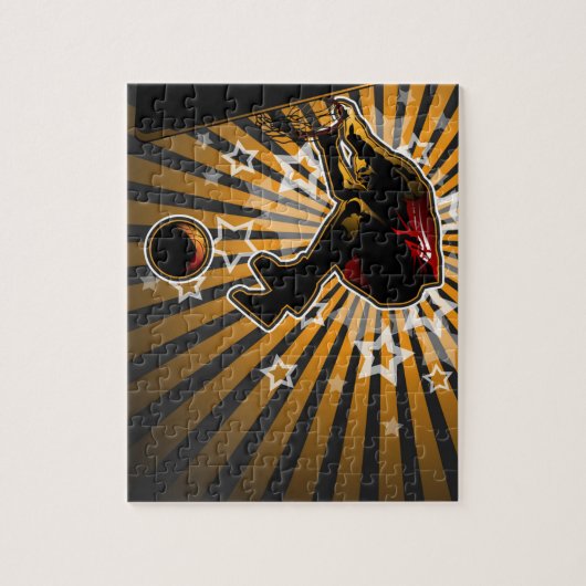 バスケットボールのアスリート ジグソーパズル (縦)