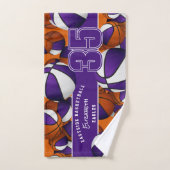 バスケットボールのアスレティックパープルチームカラーの多く ハンドタオル (ハンドタオル)