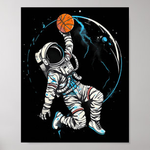 バスケットボールのアートワーク選手のドラ宇宙飛行士 ポスター