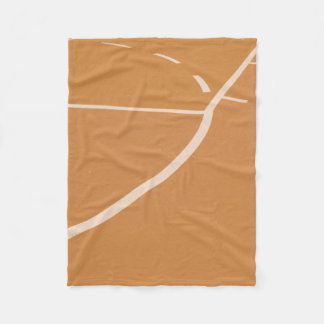 バスケットボールのオレンジと白のコートのライン フリースブランケット