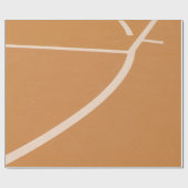 バスケットボールのオレンジと白のコートのライン ラッピングペーパー (フラット)