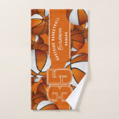 バスケットボールのオレンジ色のチームカラーアスレチックの多く ハンドタオル (ハンドタオル)