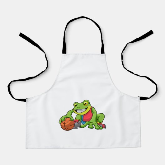 バスケットボールのカエル エプロン (正面)