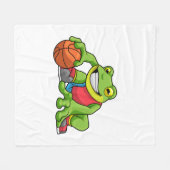 バスケットボールのカエル フリースブランケット (正面(横))