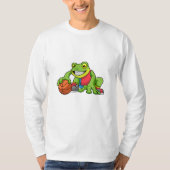 バスケットボールのカエル Tシャツ (正面)