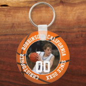 バスケットボールのキーチェーン（写真とプレイヤー情報あり） キーホルダー (正面)