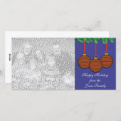 バスケットボールのクリスマスの写真カード シーズンカード (正面/裏面)