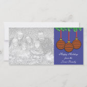 バスケットボールのクリスマスの写真カード シーズンカード (正面)