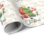 バスケットボールのクリスマスをテーマにした選手 ラッピングペーパー (ロールコーナー)