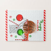 バスケットボールのクリスマス ジグソーパズル (横)